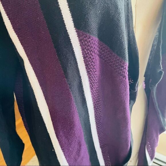 EASYWEAR BY CHICO’S | purple black white open cardigan 0 - Picture 8 of 10